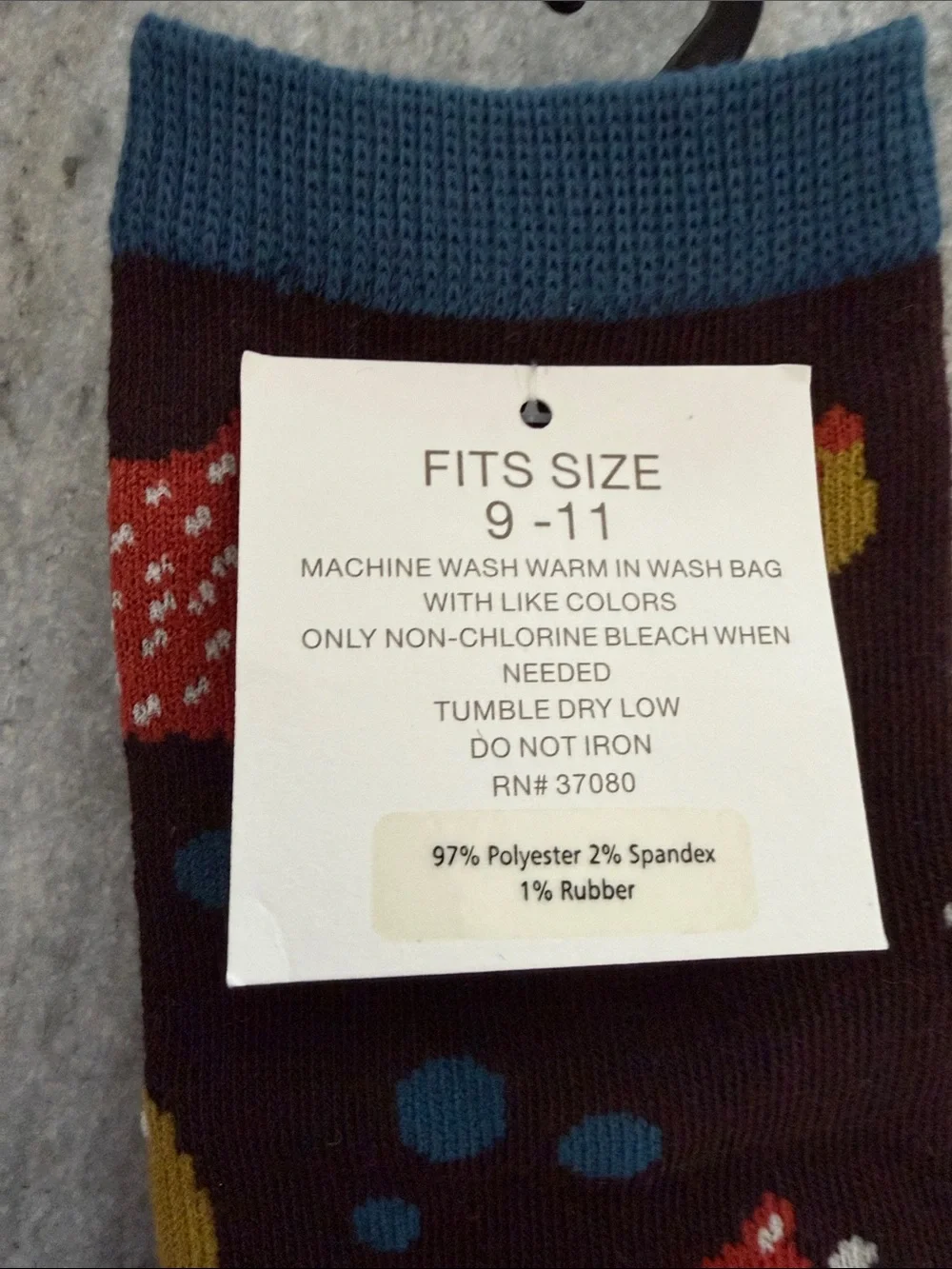 Women’s Brown Novelty Dog Crew Socks - Blue Accent